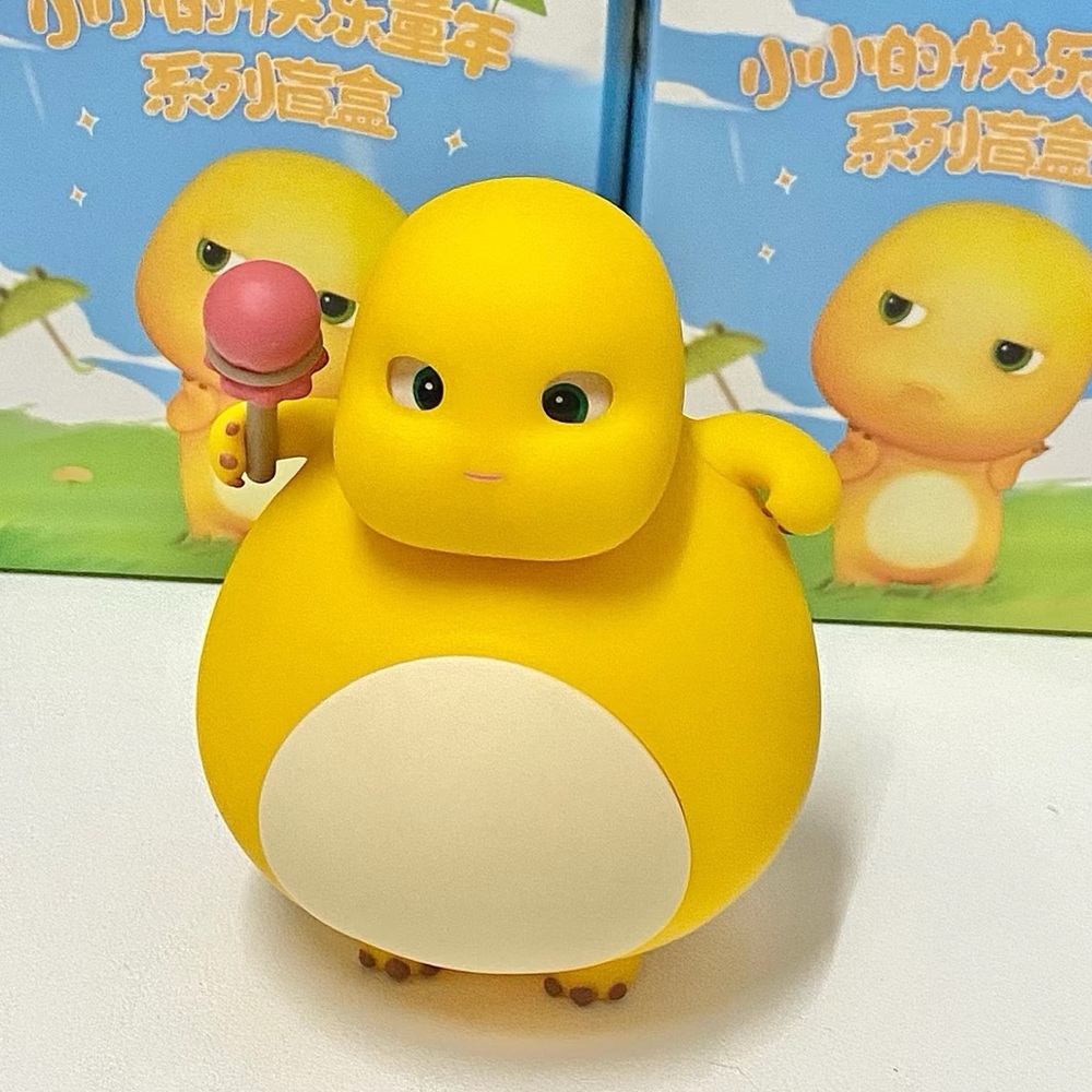 Yellow Dragon Nai Long Puffy Angry Figurine - Little Happy Childhood Series